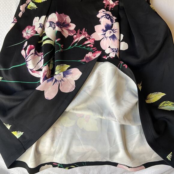 Enfocus Studio Women Dress 6 Black Floral Fit & Flare Sleeveless Knee Length - Picture 9 of 10